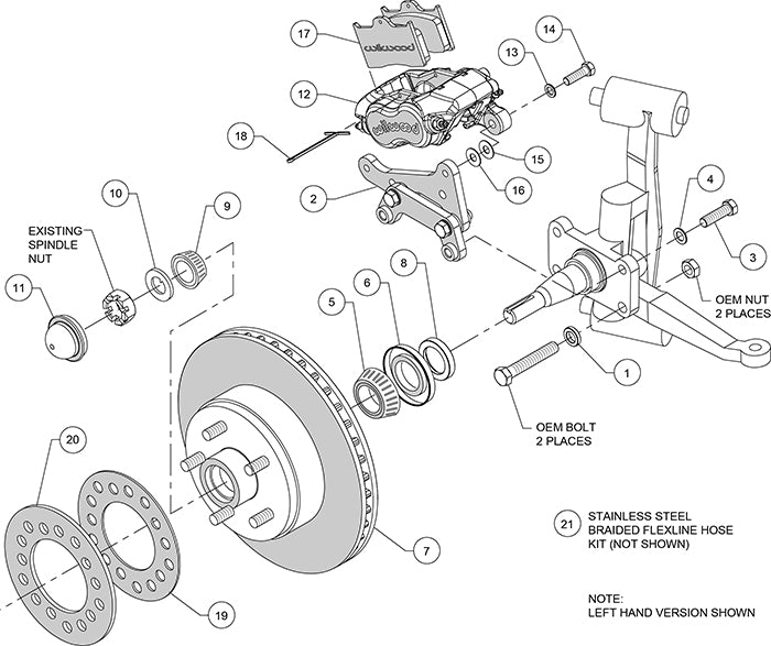 140-12913 - Wilwood Big Brake Kit - Front - 287x24mm Plain - Dynalite Internal Black