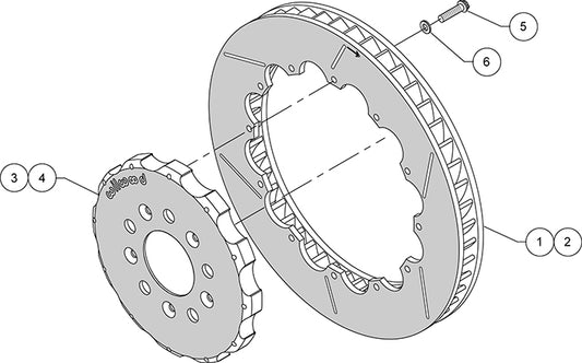 140-13106 - Wilwood 2-Piece Bi-Slotted Brake Discs; Front & Rear