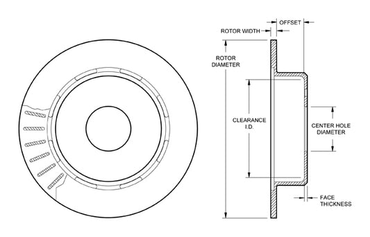 160-11519 - Wilwood Ultralite Rotor & Hat - 280x20mm Plain Left/Right