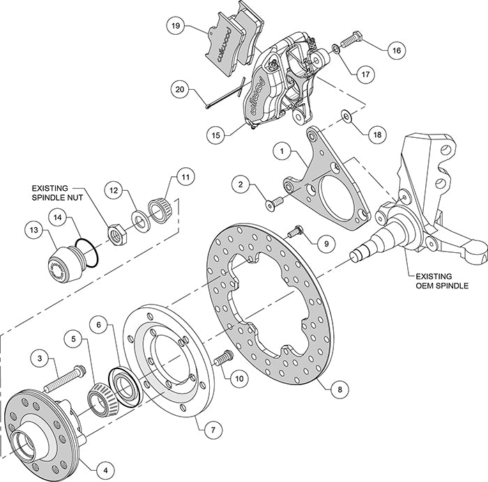 140-4503-BD - Wilwood Big Brake Kit - Front - 273x9mm Cross Drilled - Dynalite Anodized