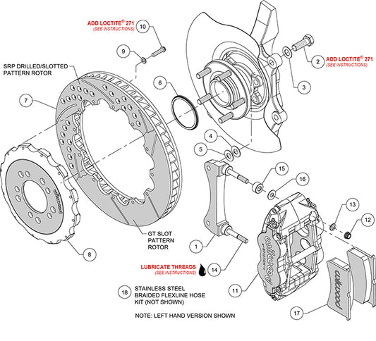 140-13044 - Wilwood Big Brake Kit - Front - 355x32mm Bi-Slotted - Superlite 6R Black