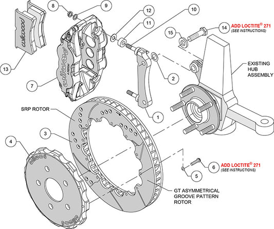 140-8922-R - Wilwood Big Brake Kit - Front - 355x32mm Bi-Slotted - Superlite 6R Red