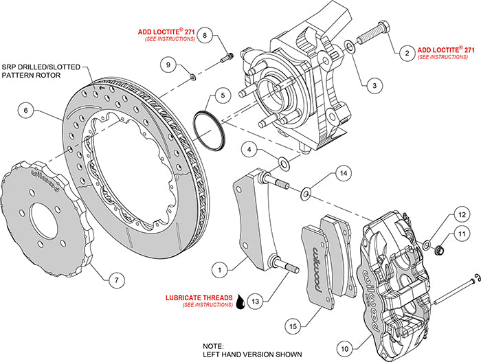140-14682-D - Wilwood Big Brake Kit - Front - 355x32mm Curved Slotted & Cross Drilled - AERO6 Black