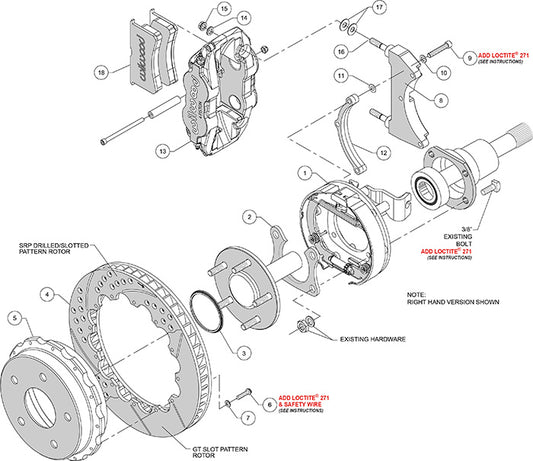 140-13321-R - Wilwood Big Brake Kit - Rear - 327x28mm Bi-Slotted - Superlite 4R Red