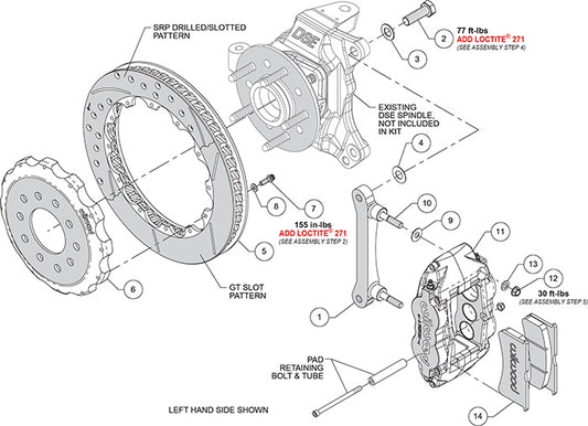 140-16781 Wilwood Big Brake Kit - Front - 332x32mm Bi-Slotted - Narrow Superlite Black