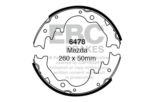 6478 - EBC Brake Shoes; Rear