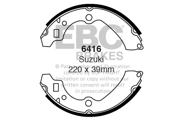 6416 - EBC Brake Shoes; Rear