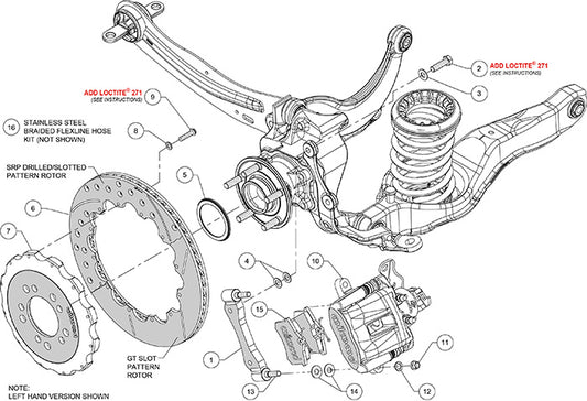140-13031-R - Wilwood Big Brake Kit - Rear - 327x20mm Bi-Slotted - CPB Red