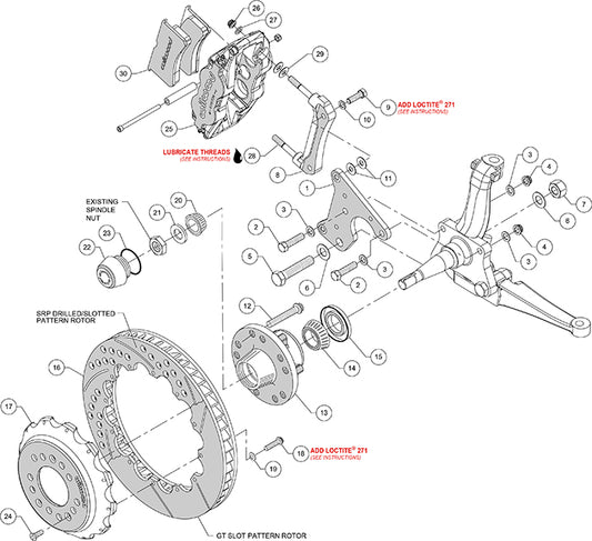 140-15199 - Wilwood Big Brake Kit - Front - 327x28mm Bi-Slotted - Superlite 6R Black