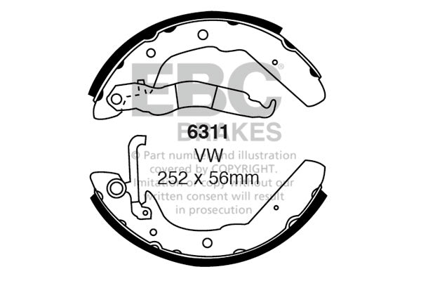 6311 - EBC Brake Shoes; Rear