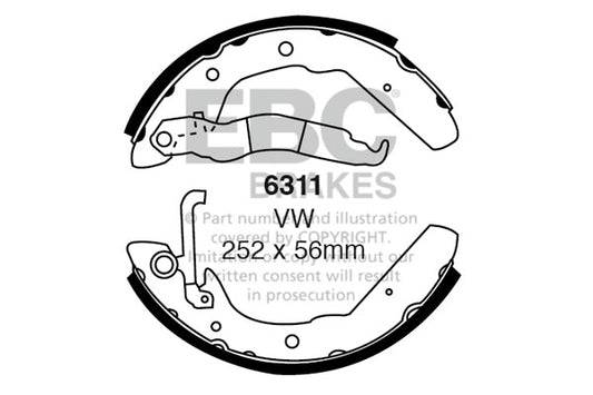 6311 - EBC Brake Shoes; Rear