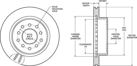 160-15516 - Wilwood Ultralite Rotor & Hat - 309x28mm Plain Left/Right