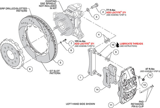 140-16780-R Wilwood Big Brake Kit - Front - 362x32mm Bi-Slotted - AERO6 Red