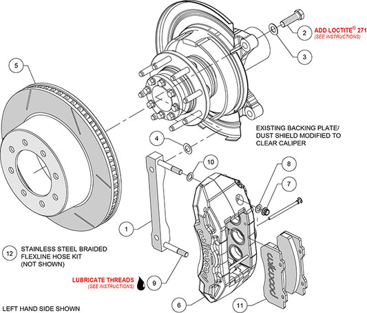 140-14559 - Wilwood Big Brake Kit - Rear - 394x35mm Bi-Slotted - TX6R Black