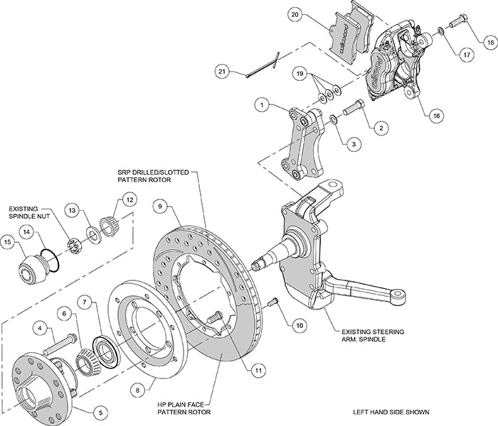 140-12305 - Wilwood Big Brake Kit - Front - 280x20mm Plain - Dynalite Internal Black