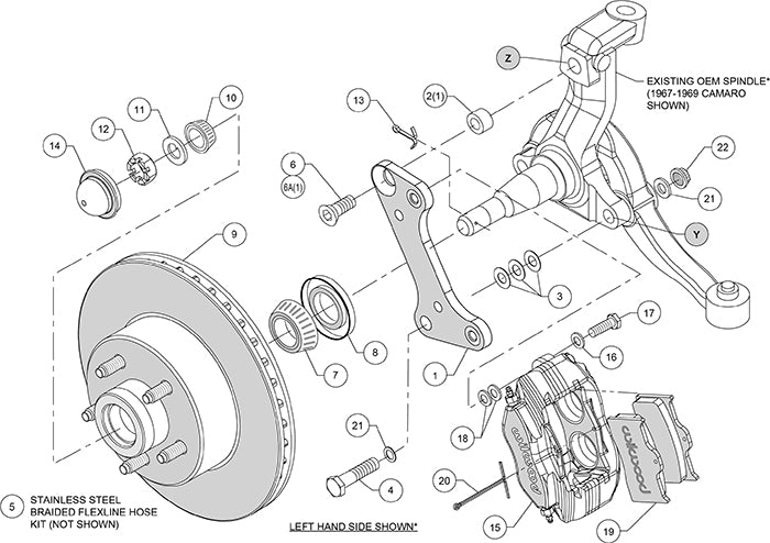 140-15272 - Wilwood Big Brake Kit - Front - 280x25mm Plain - Dynalite-M Anodized