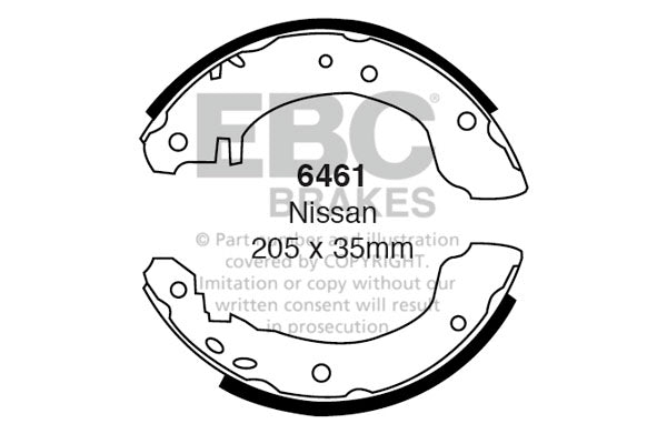 6461 - EBC Brake Shoes; Rear