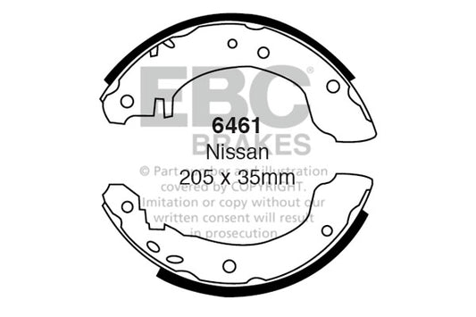 6461 - EBC Brake Shoes; Rear