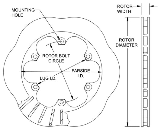 160-8427 - Wilwood Ultralite Rotors - 266x19mm Plain Left/Right