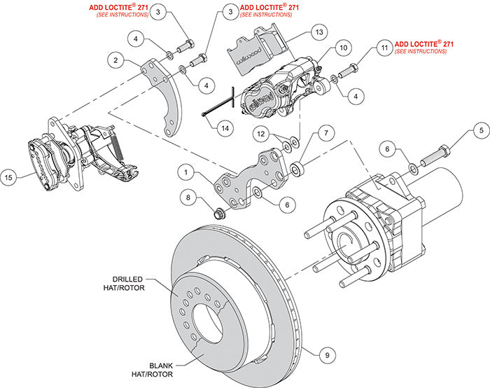 140-16317 - Wilwood Big Brake Kit - Rear - 309x20mm Plain - Dynalite Internal Black