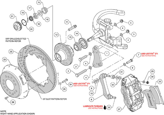 140-14838-D - Wilwood Big Brake Kit - Front - 355x28mm Curved Slotted & Cross Drilled - Superlite 6R Black