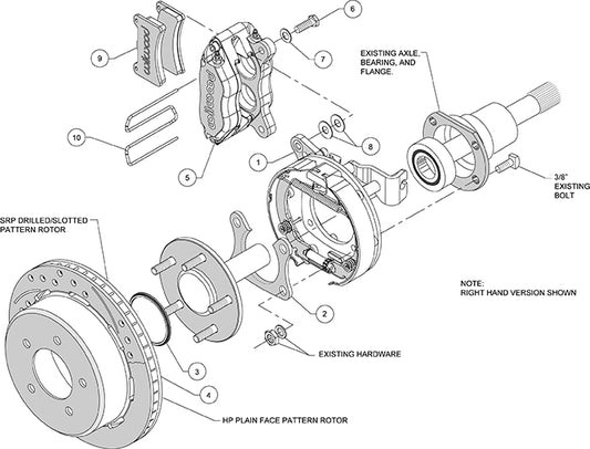 140-13320 - Wilwood Big Brake Kit - Rear - 309x20mm Plain - Dynapro Lug Mount Black