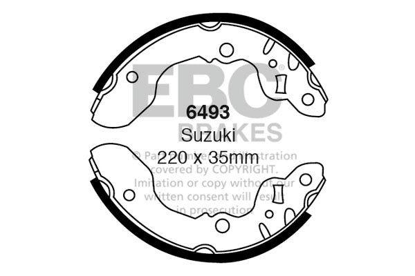 6493 - EBC Brake Shoes; Rear