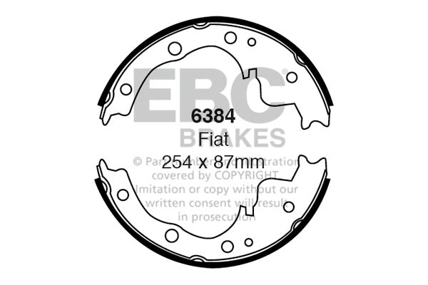 6384 - EBC Brake Shoes; Rear
