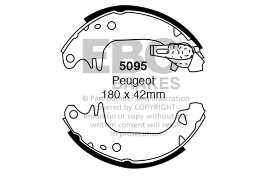 5095 - EBC Brake Shoes; Rear