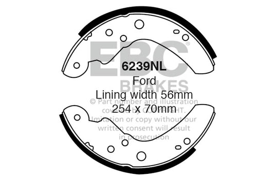 6239NL - EBC Brake Shoes; Rear