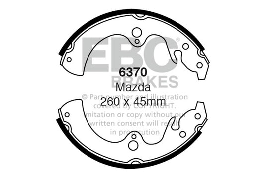 6370 - EBC Brake Shoes; Rear