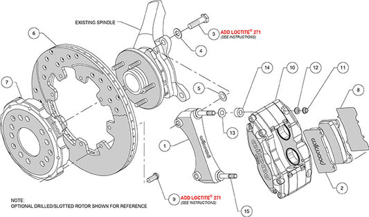 140-8292 - Wilwood Big Brake Kit - Front - 309x20mm Plain - Dynapro Dust Seal Radial Mount Black