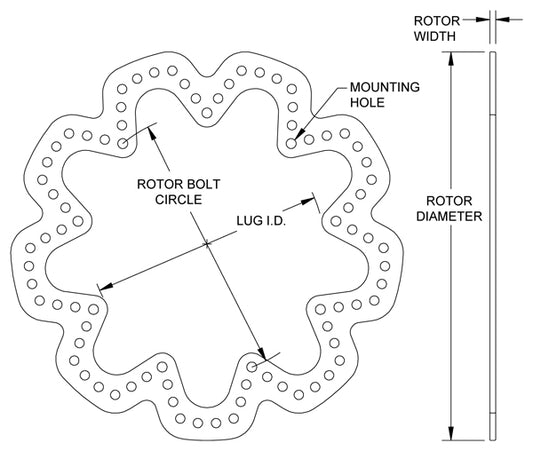 160-10717 - Wilwood Super Alloy Rotors - 266x4mm Drilled Left/Right