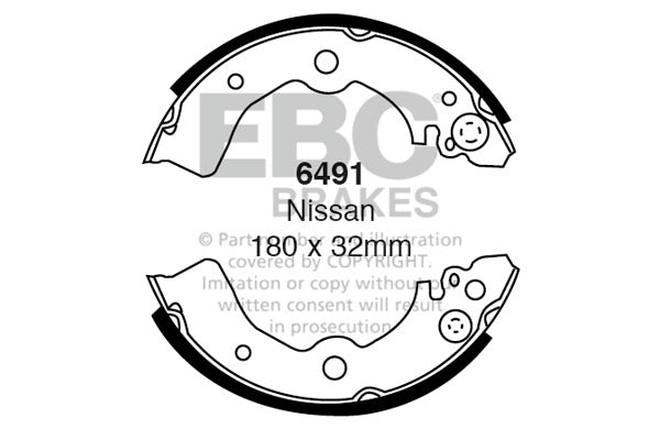 6491 - EBC Brake Shoes; Rear