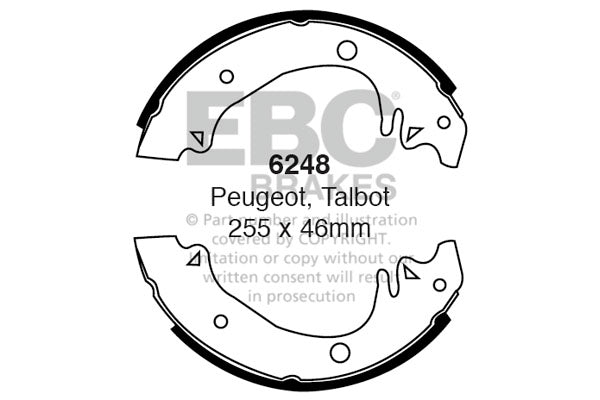 6248 - EBC Brake Shoes; Rear