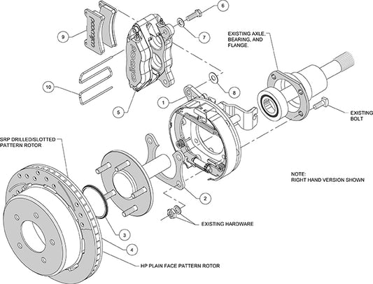 140-13664 - Wilwood Big Brake Kit - Rear - 309x20mm Plain - Dynapro Lug Mount Black