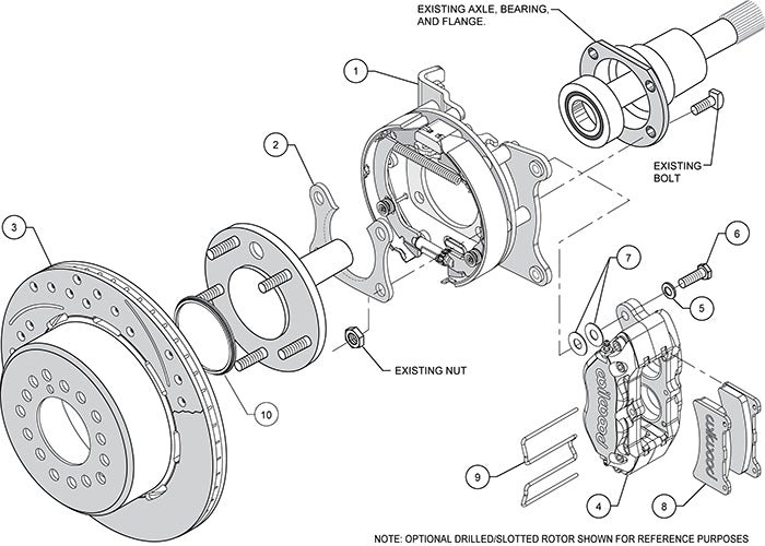140-13181 - Wilwood Big Brake Kit - Rear - 309x20mm Plain - Dynapro Lug Mount Black