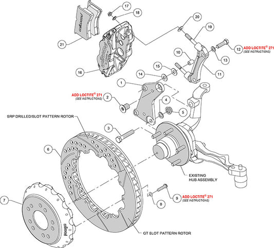 140-10616 - Wilwood Big Brake Kit - Front - 332x32mm Bi-Slotted - Superlite 6R Black