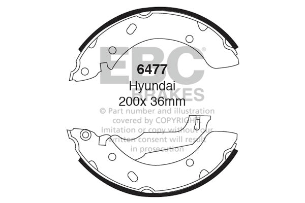 6477 - EBC Brake Shoes; Rear