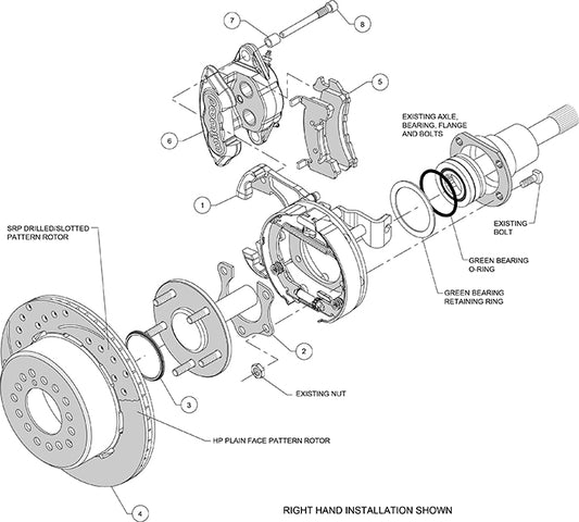 140-12208-D - Wilwood Big Brake Kit - Rear - 309x20mm Curved Slotted & Cross Drilled - D154 Black