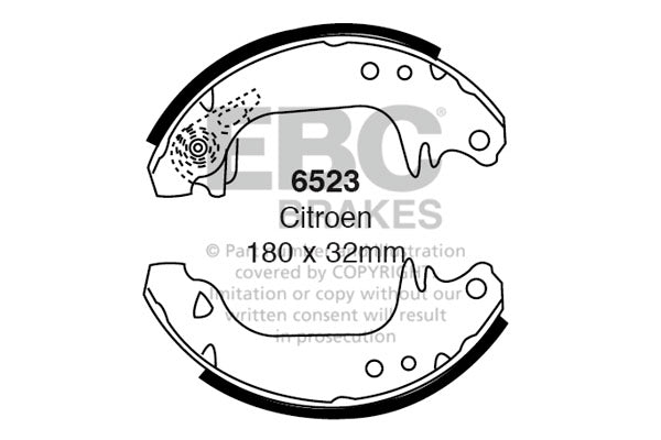 6523 - EBC Brake Shoes; Rear