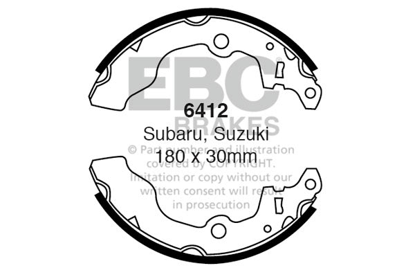6412 - EBC Brake Shoes; Rear