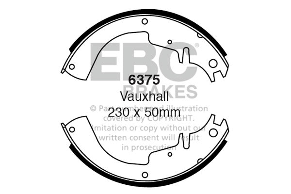 6375 - EBC Brake Shoes; Rear