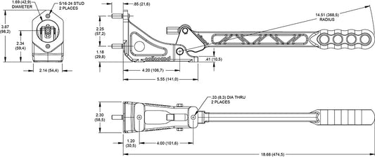 340-14768 - Wilwood Hand Brake Assembly Horizontal