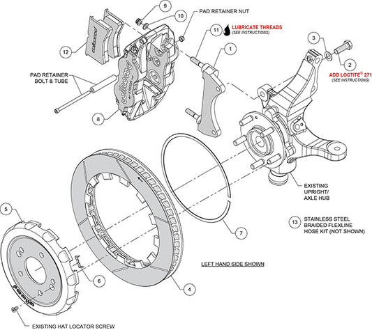 140-15996 Wilwood Big Brake Kit - Front - 332X32mm Bi-Slotted - Narrow Superlite 6R Anodized