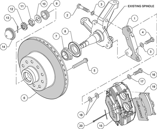140-14271-R - Wilwood Big Brake Kit - Front - 280x22mm Plain - Dynalite-M Red