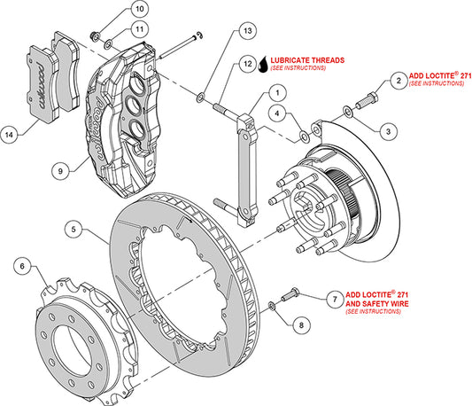 140-13878 - Wilwood Big Brake Kit - Rear - 407x35mm Bi-Slotted - TX6R Black