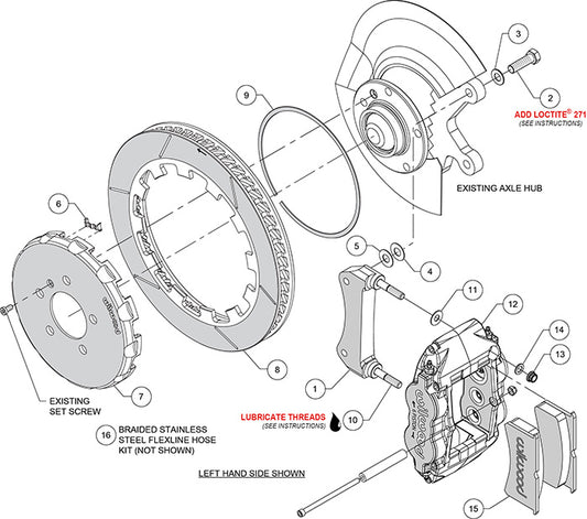 140-16005 - Wilwood Big Brake Kit - Front - 332x32mm Bi-Slotted - Forged  Superlite 6R Anodized