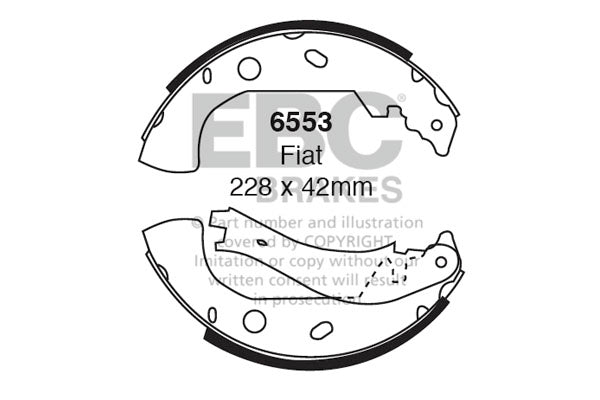 6553 - EBC Brake Shoes; Rear