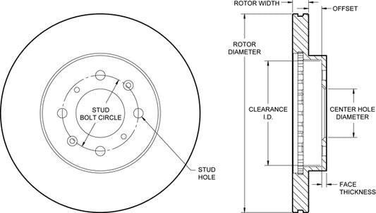 160-12959 - Wilwood Ultralite Rotor & Hat - 262x21mm Plain Left/Right